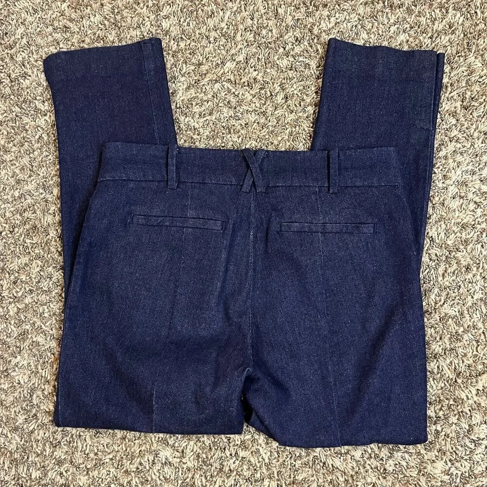 Anthropologie The Essential Slim Denim Trousers Dark Navy size 6
